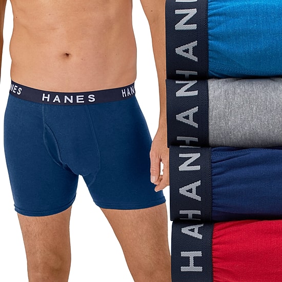 Hanes Ultimate Comfort Blend Mens 4 Pack Boxer Briefs Ubbbc4