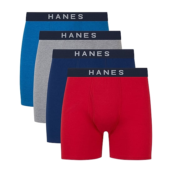 Hanes Ultimate Comfort Blend Mens 4 Pack Boxer Briefs Ubbbc4