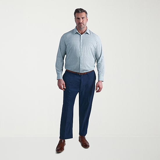 Haggar Smart Wash Big and Tall Mens Classic Fit Easy Care Long Sleeve Dress Shirt