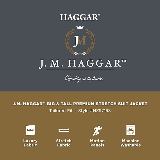 Haggar JMH Diamond Weave Mens Big and Tall Regular Fit Suit Jacket