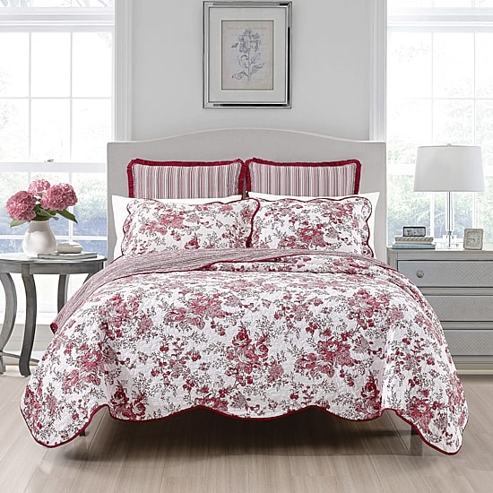 Laurel Manor Toile Garden Cotton Quilt