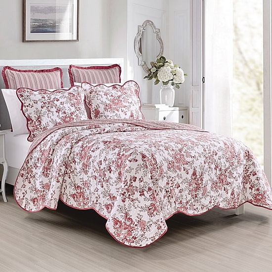 Laurel Manor Toile Garden Cotton Quilt