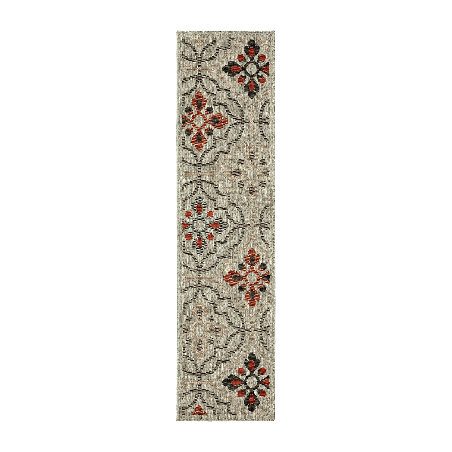 Covington Home Long Island Floral Lattice 22" X 90" Indoor Outdoor Rectangular Runner