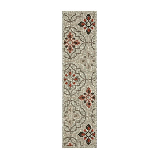Covington Home Long Island Floral Lattice 22" X 90" Indoor Outdoor Rectangular Runner
