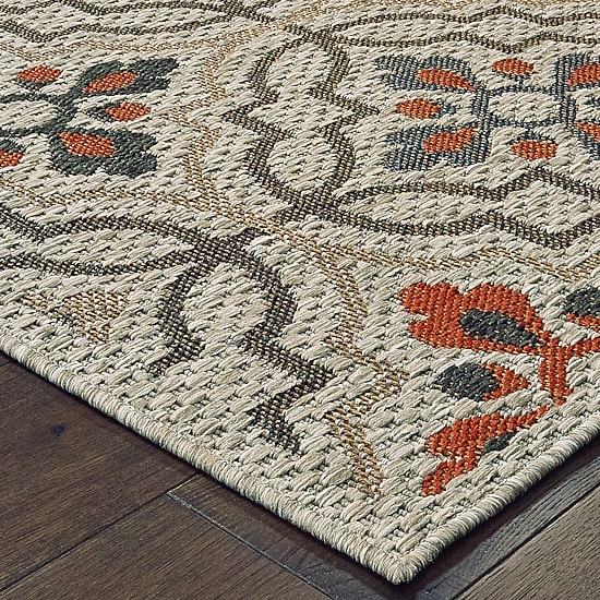 Covington Home Long Island Floral Lattice 39" X 60" Indoor Outdoor Rectangular Accent Rug