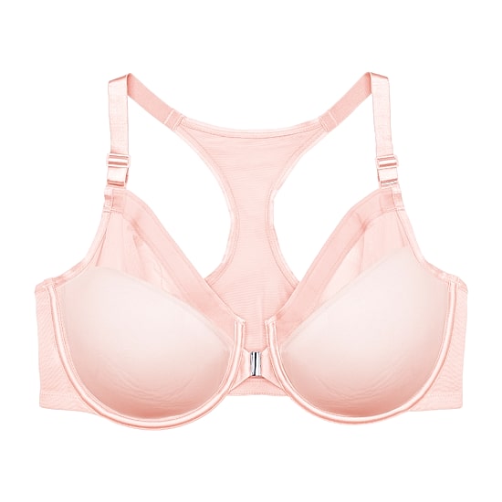 Curvy Couture Sheer Mesh Front-Close T-Shirt Bra- 1619