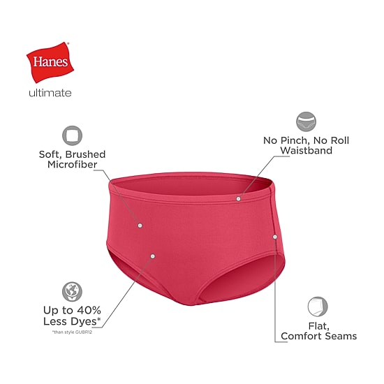 Hanes Pure Comfort Microfiber Bonus Pack Little & Big Kid Girls 9 Pack Brief Panty Gupsb9