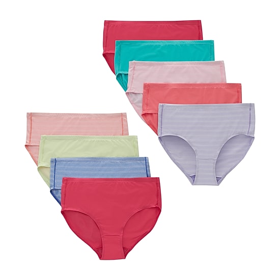 Hanes Pure Comfort Microfiber Bonus Pack Little & Big Kid Girls 9 Pack Brief Panty Gupsb9