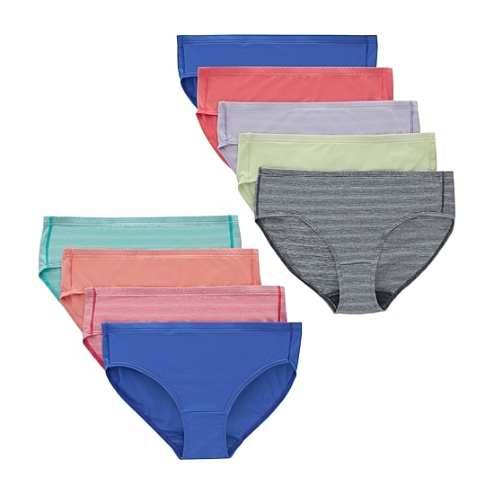 Hanes Pure Comfort Microfiber Bonus Pack Little & Big Kid Girls 9 Pack Hipster Panty Gupsh9
