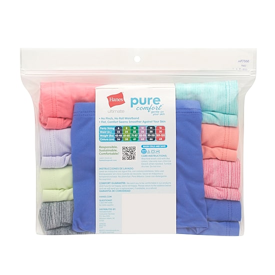 Hanes Pure Comfort Microfiber Bonus Pack Little & Big Kid Girls 9 Pack Hipster Panty Gupsh9