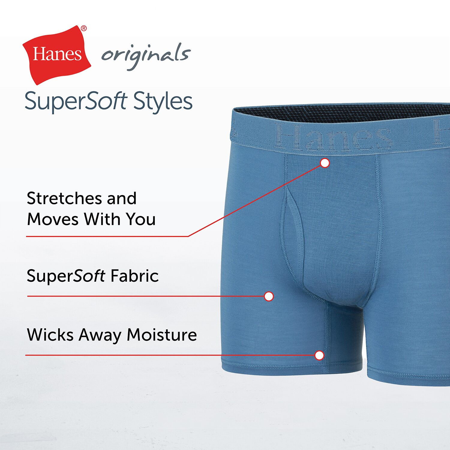 Hanes Originals Super Soft Little & Big Kid Boys 5 Pack Boxer Briefs Buo2bc