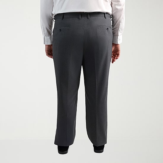 Haggar JMH Mens Big and Tall Regular Fit Diamond Flat Front Suit Pant