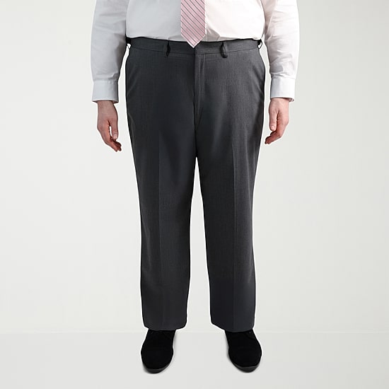 Haggar JMH Mens Big and Tall Regular Fit Diamond Flat Front Suit Pant