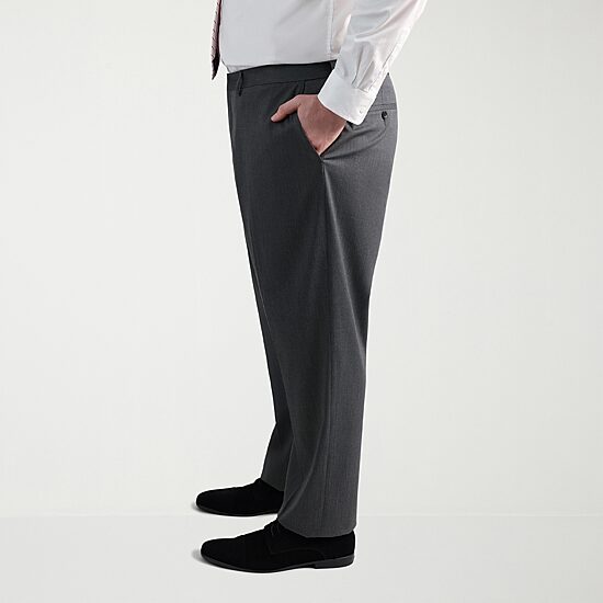 Haggar JMH Mens Big and Tall Regular Fit Diamond Flat Front Suit Pant