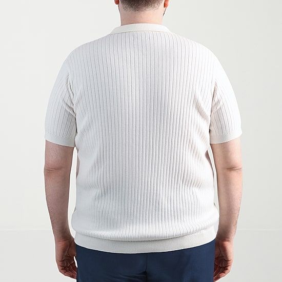 Haggar Johnny Collar Big and Tall Mens Short Sleeve Polo Sweater