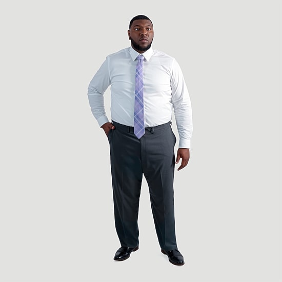 Haggar JMH Mens Classic Fit Big and Tall Dress Flat Front Pant