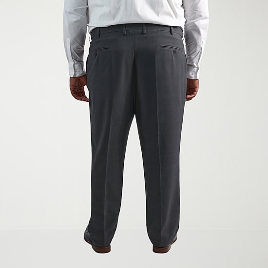 Haggar JMH Mens Classic Fit Big and Tall Dress Flat Front Pant