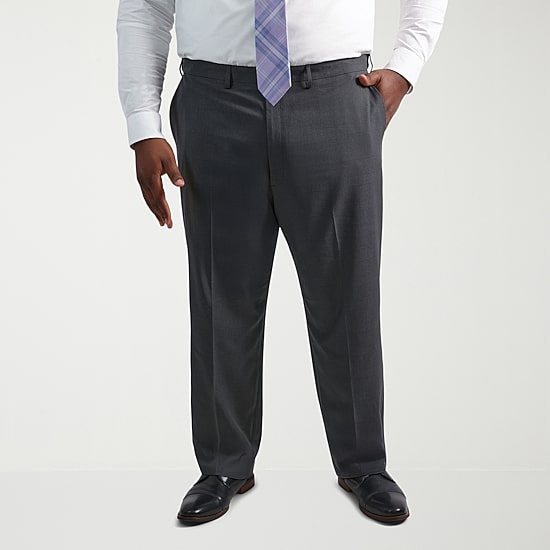 Haggar JMH Mens Classic Fit Big and Tall Dress Flat Front Pant