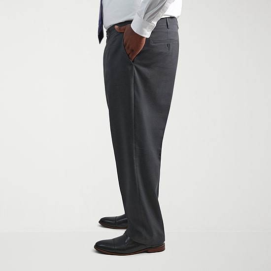 Haggar JMH Mens Classic Fit Big and Tall Dress Flat Front Pant
