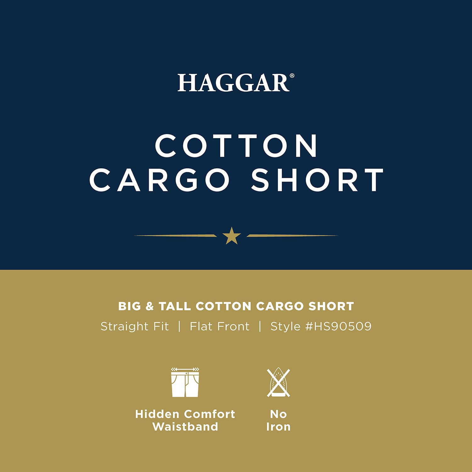 Haggar Mens 10 1/2" Big and Tall Cargo Short