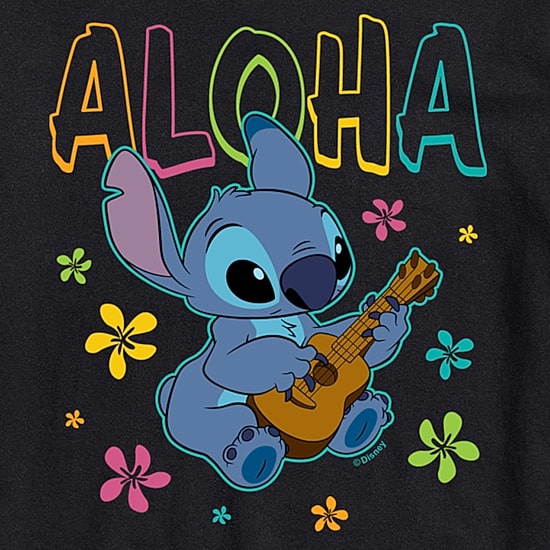 Mens Crew Neck Short Sleeve Regular Fit Lilo & Stitch Big and Tall Graphic T-Shirt