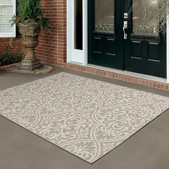 Covington Home Pamplona Damask Flatweave Indoor Outdoor Rectangular Area Rug