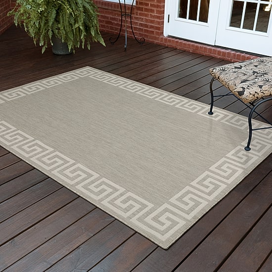 Covington Home Pamplona Greek Key Border Indoor Outdoor Rectangular Area Rug