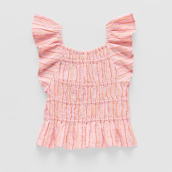 Thereabouts Little & Big Kid Girls Square Neck Short Sleeve Blouse
