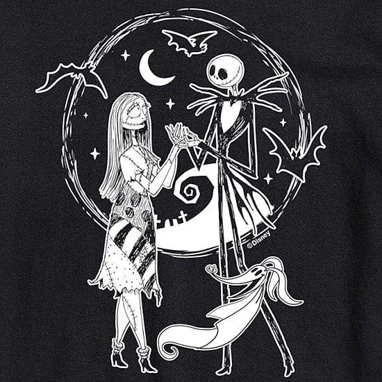 Mens Crew Neck Short Sleeve Regular Fit Nightmare Before Christmas Big and Tall Graphic T-Shirt