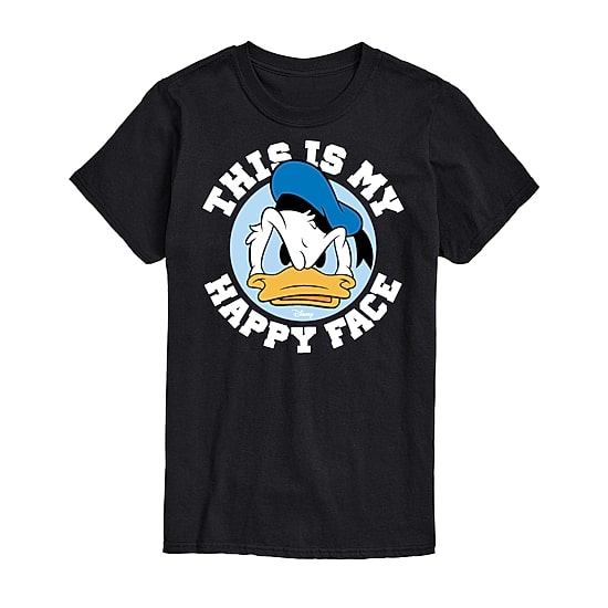 Mens Crew Neck Short Sleeve Regular Fit Donald Duck Big and Tall Graphic T-Shirt