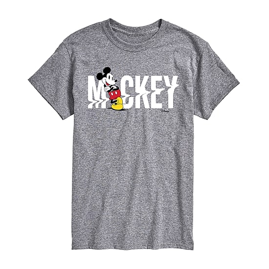Mens Crew Neck Short Sleeve Regular Fit Mickey Mouse Big and Tall Graphic T-Shirt
