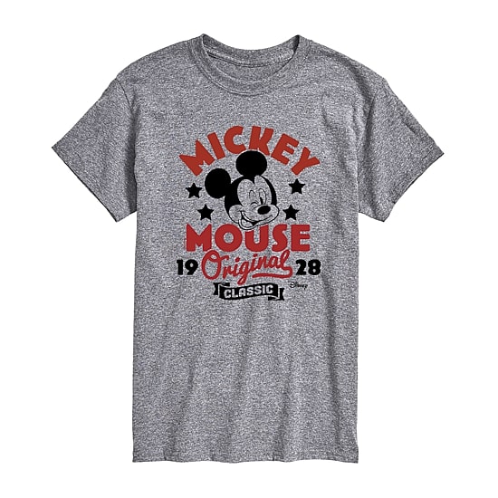 Mens Crew Neck Short Sleeve Regular Fit Mickey Mouse Big and Tall Graphic T-Shirt