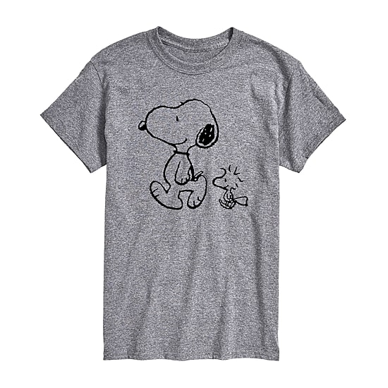 Mens Crew Neck Short Sleeve Regular Fit Peanuts Big and Tall Graphic T-Shirt