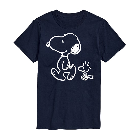 Mens Crew Neck Short Sleeve Regular Fit Peanuts Big and Tall Graphic T-Shirt