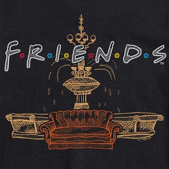 Mens Crew Neck Short Sleeve Regular Fit Friends Big and Tall Graphic T-Shirt