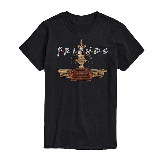 Mens Crew Neck Short Sleeve Regular Fit Friends Big and Tall Graphic T-Shirt