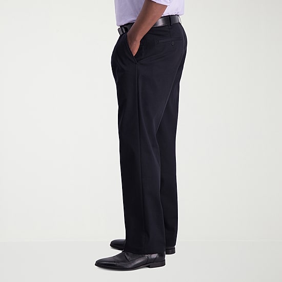 Haggar Iron Free Premium Khaki Mens Classic Fit Pleated Pant