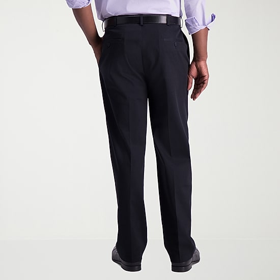 Haggar Iron Free Premium Khaki Mens Classic Fit Pleated Pant