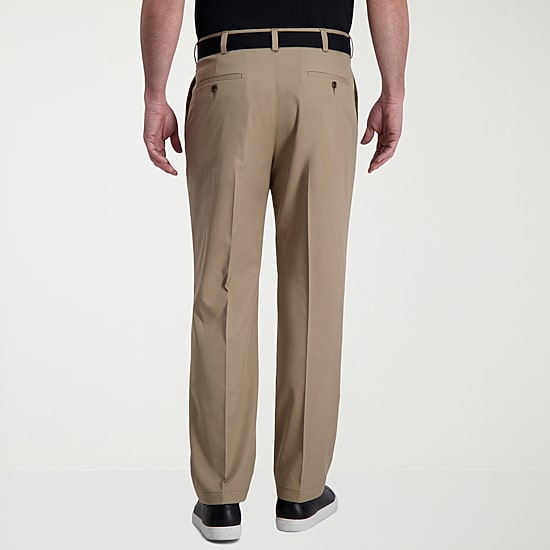 Haggar Cool Right Performance Flex Mens Classic Fit Pleated Pant