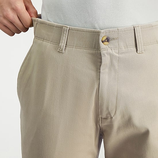 Haggar Life Khaki Comfort Chino Mens Comfort Waistband Straight Fit Flat Front Pant