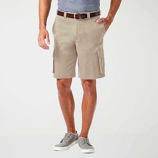 Haggar Stretch Comfort Cargo Stretch Tech Mens 10" Stretch Fabric Cargo Short