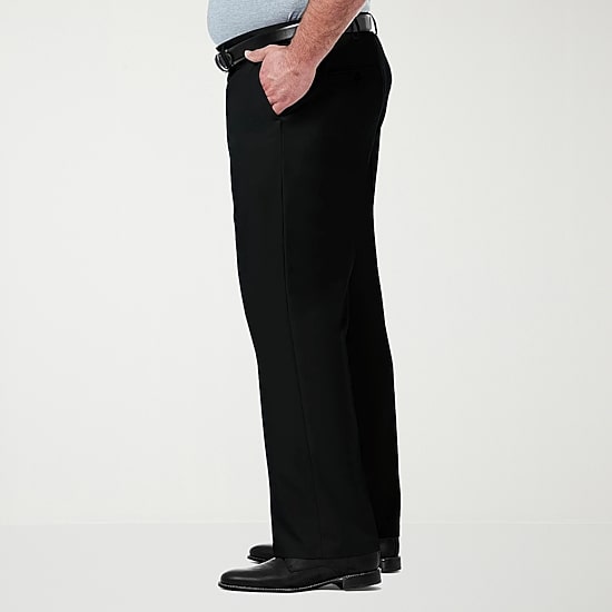 Haggar Premium Comfort Expandable Waist Mens Classic Fit Big and Tall Dress Flat Front Pant