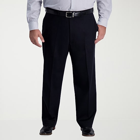 Haggar Iron Free Premium Khaki Mens Classic Fit Big and Tall Flat Front Pant