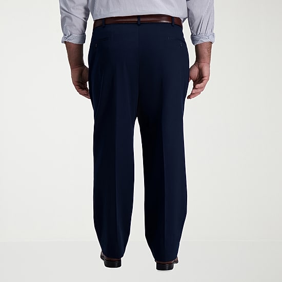Haggar Iron Free Premium Khaki Mens Classic Fit Big and Tall Pleated Pant