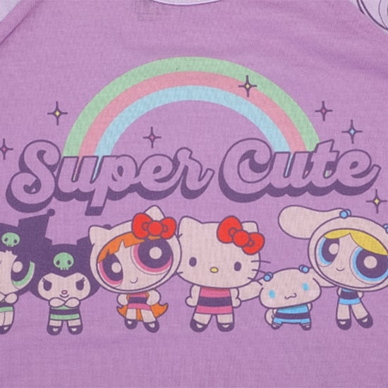 Little & Big Kid Girls Hello Kitty Powerpuff Girls Round Neck Short Sleeve 2-pc. Pajama Set