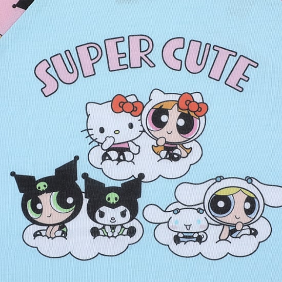 Little & Big Kid Girls Hello Kitty Powerpuff Girls Round Neck Short Sleeve 2-pc. Pajama Set