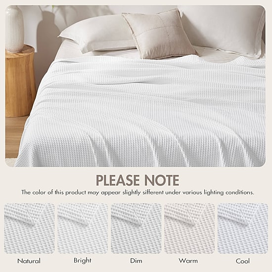 Madison Park Waffle Weave Cotton Lightweight Blanket
