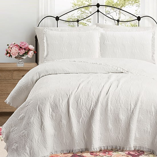 JUNK GYPSY She Talks To Angels Cotton Embroidered Quilt Set