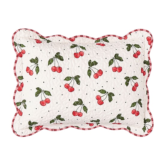 Modern Heirloom Cherry Scalloped Reversible Quilt Set