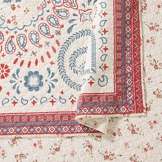 JUNK GYPSY Boho Americana Cotton Reversible Quilt Set